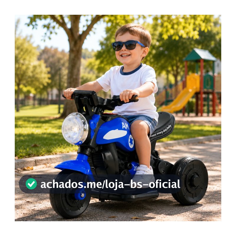 Triciclo Eletrico Infantil 6V Motinha Zippy Toys Grande Luzes e Musicas Recarregavel