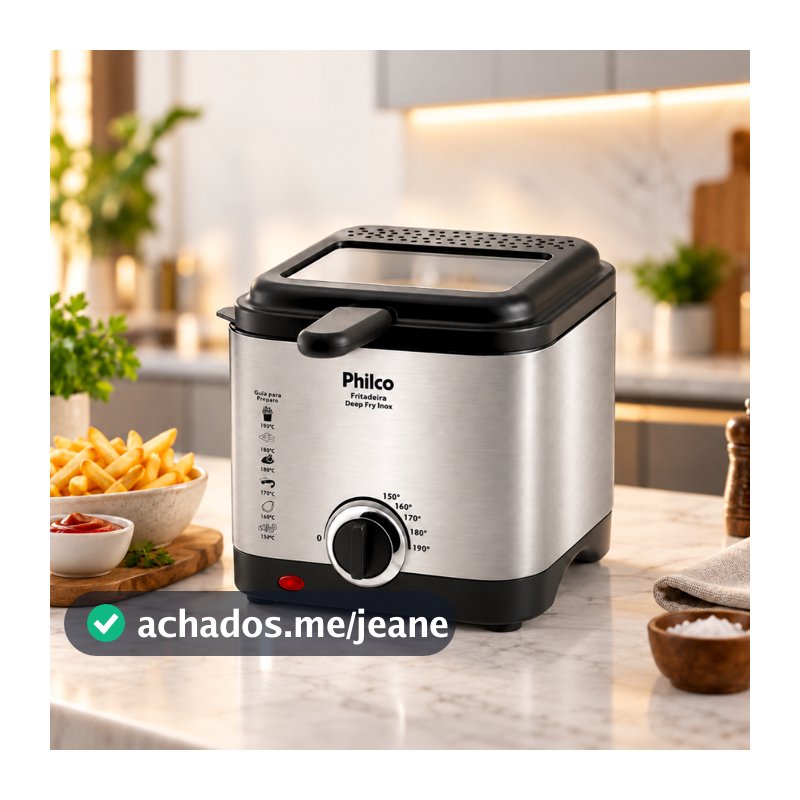 Fritadeira Philco 1,8L Visor Inox 1200W Deep Fry 127v