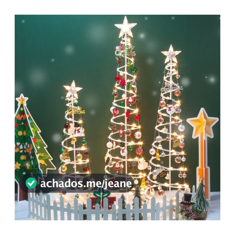Árvore de Natal 1,8m iluminada LED com Kit Completo de Enfeites dobrável DIY Decoração Festiva N10