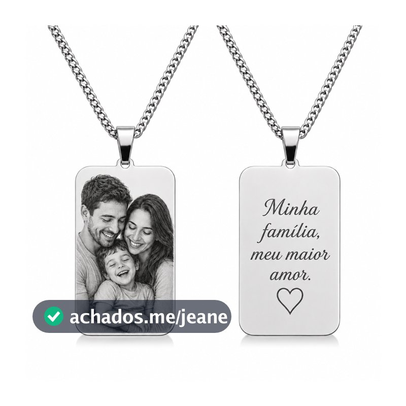 Colar Personalizado com Fotogravação em Aço Inox