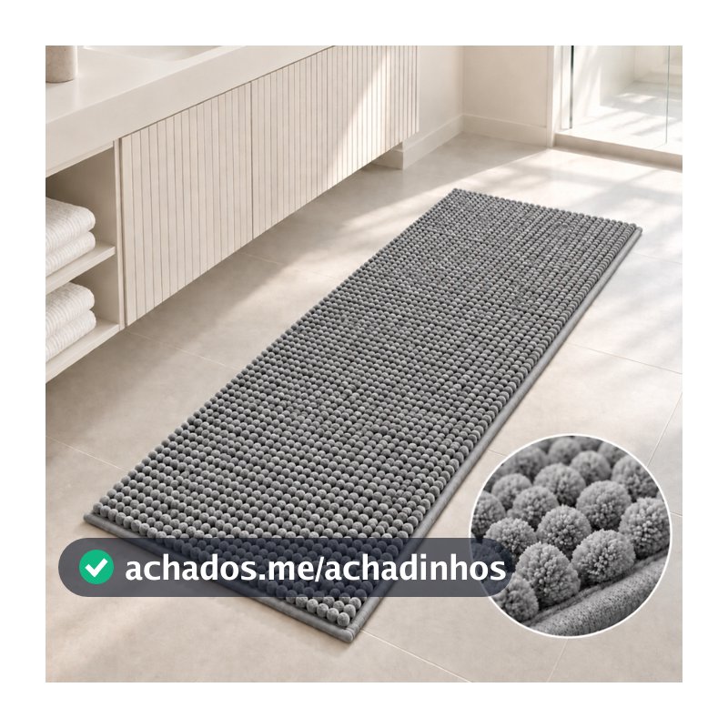 Tapete Passadeira Bolinha Antiderrapante 40x100cm Macio  Lavável na Máquina Quarto Sala Cozinha Corredor