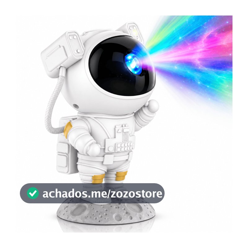 Luminária Astronauta Projetor De Luz Galáxia Nebulosa Estrelas Noturna Controle Remoto Rotação 360 Cabeça Magnética