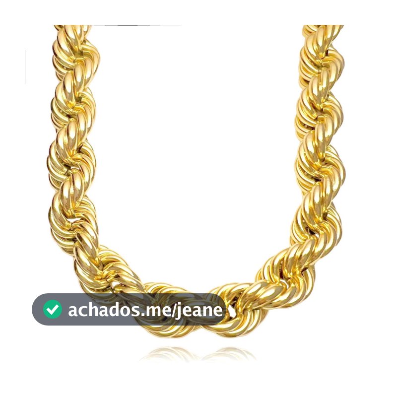 Cordão Baiano de Ouro 24K Colar Masculino 75cm 121g Banhado