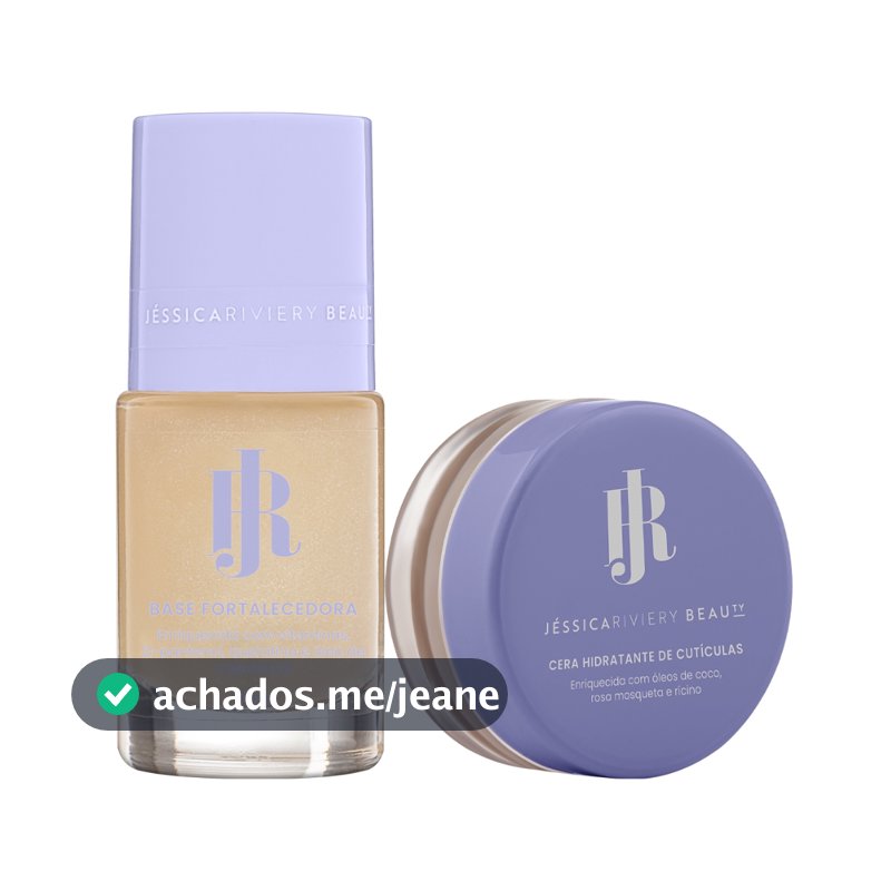 KIT UNHAS FORTES: BASE FORTALECEDORA DE UNHAS + CERA HIDRATANTE DE CUTICULAS JESSICA RIVIERY BEAUTY