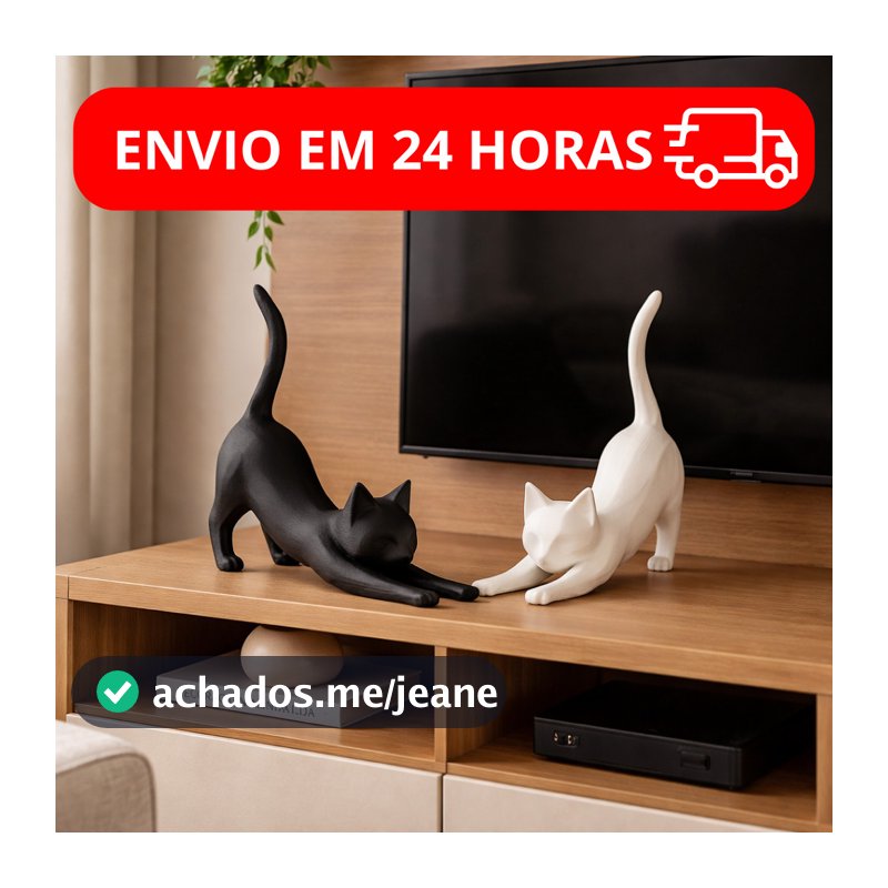 Par  Gatos Decorativos Minimalistas Moderno Para Quarto Sala Presentes Felinos F12