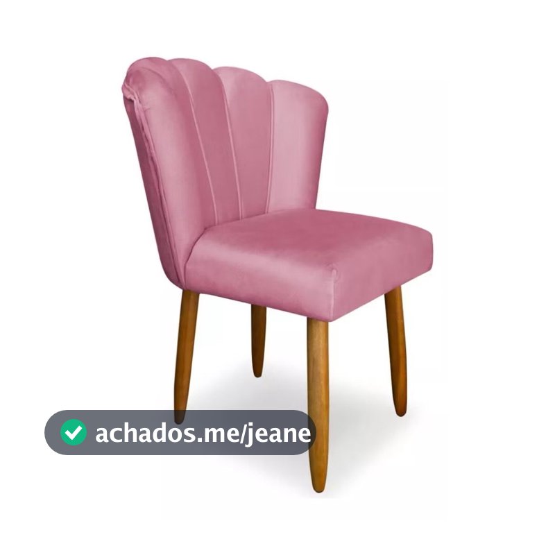 Cadeira Pétala Estofada Luxo Quarto Escritório Recepção Sala de Estar Salão Cozinha Closet