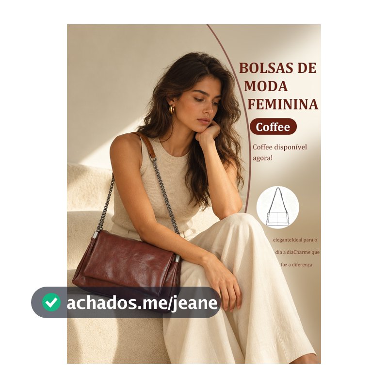 TOMI MITO Bolsa de Ombro Acolchoada com Alça de Corrente Estilo Casual Elegante para Trabalho e Passeio T310