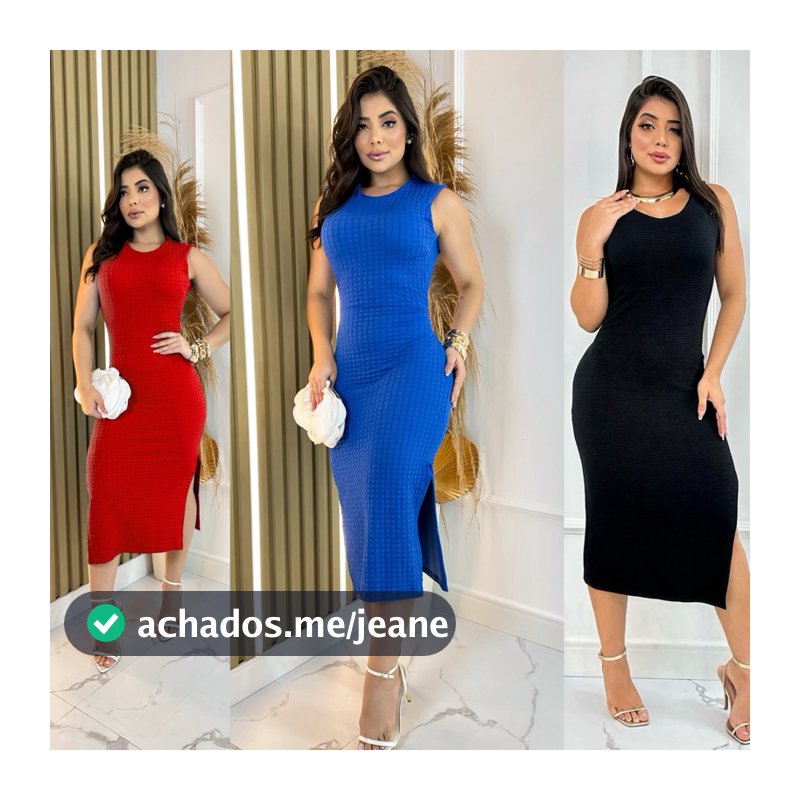 Vestido Feminino Mid Regata Secretária  Elegante Casual Chique Confortável Muita Lycra