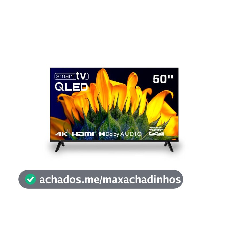 Smart TV HQ QLED 50 Polegadas HQ-QLED50SM 4K Wi-Fi Bluetooth, Dolby Audio, Apps, Netflix, YouTube e Prime Video, 3 HDMI