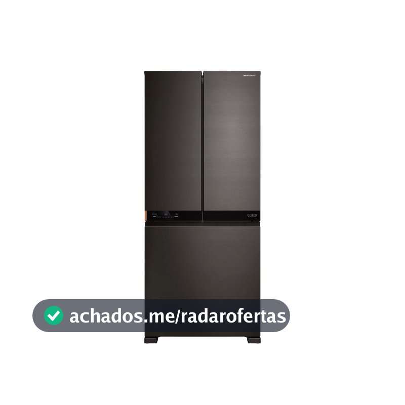 Geladeira Inteligente B= Smart 3 Portas French Door Frost Free 630L cor Black Inox Brastemp - BRO88AE