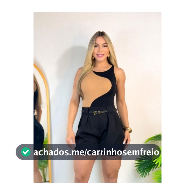 CONJUNTO BODY TRANSVERSAL E SHORT ALFAIATARIA