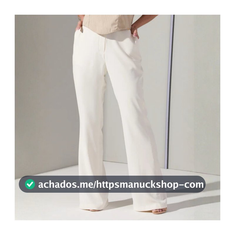 Calça Social Feminina Alfaiataria Frare Boca de Sino Bolsos Funcionais Cintura Alta Boot Cut