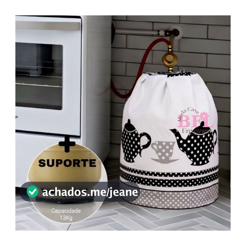 Suporte Para Gás Botijão + capa para botijão de gas Estampado - Jogo de cozinha