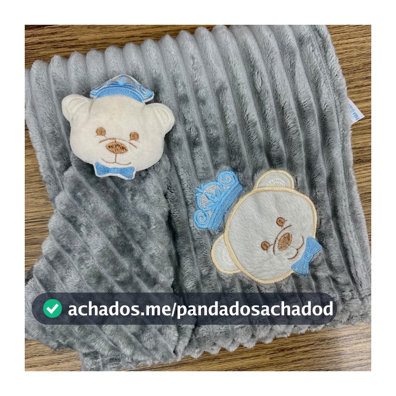 Cobertor com Naninha 2 Peças Anti-alérgico para Bebê Menina Menino Bordado