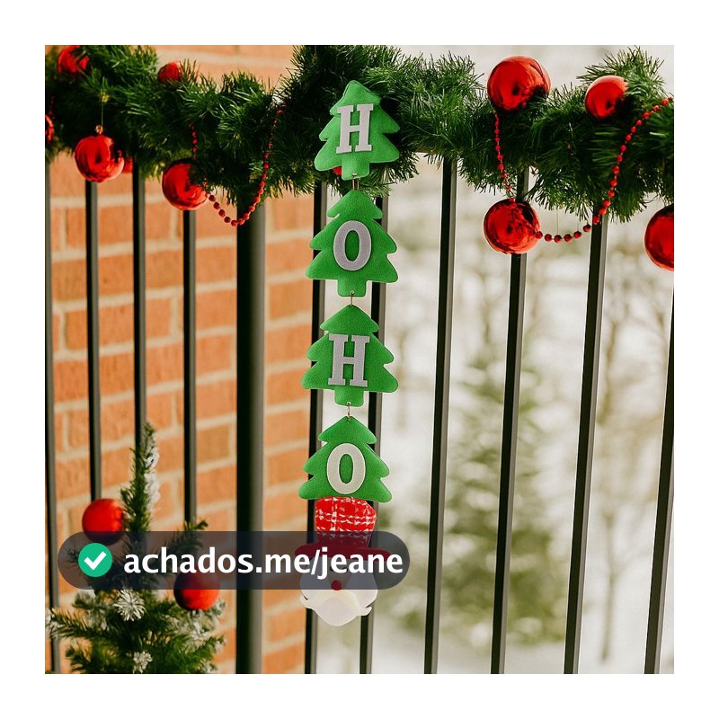 Decoração Pendente Hoho Natal Papai Noel Letreiro Decorativo Porta Ou Árvore