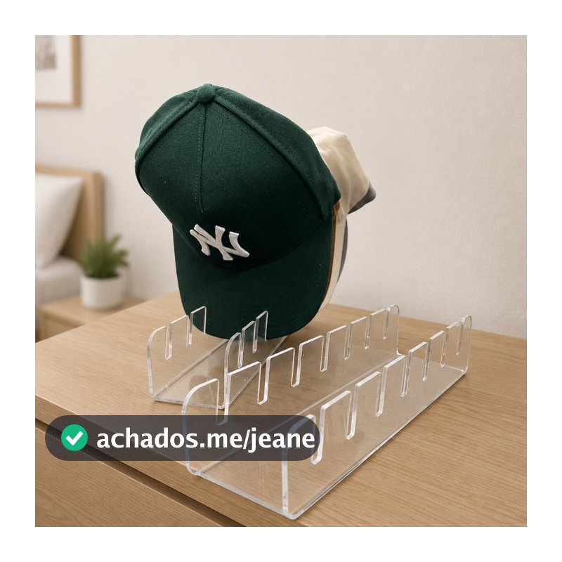 Porta Bonés Expositor Kit 2 Unidades Organizador Acrílico Para Guardar Qualidade Premium