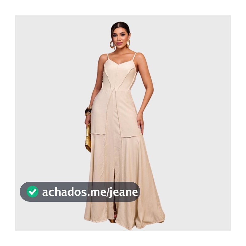 Vestido Longo Feminino Elegante Alça Fina Decote V Cintura Marcada Moda Festa Casamento Tendência