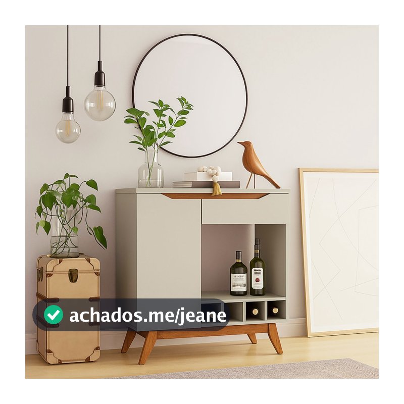 Aparador Retro Adega Toquio 1 Porta 1 Gaveta Off White - Olivar Móveis