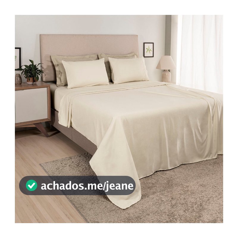 Jogo de Lençol Casal Queen King 4 peças 300 Fios Bordado Extra Macio