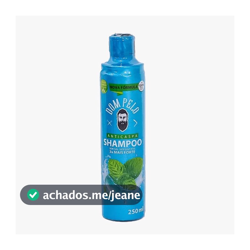 Shampoo Anticaspa Dom Pelo 250ml Nova Fórmula - 3 em 1 para Cabelo, Barba e Bigode - Pronta Entrega - Envio Imediato