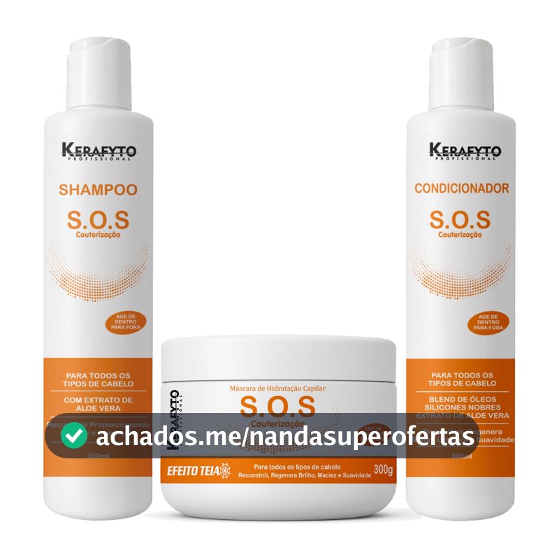 ✨ Kit SOS Cauterização Kerafyto Profissional - Reconstrução para cabelos quimicamente tratados