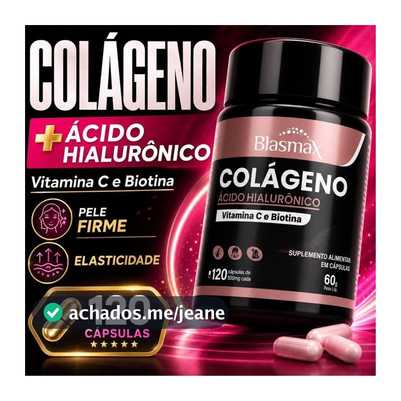 Colágeno com Ácido Hialurônico | Vitamina C | Cabelo Pele e unhas
