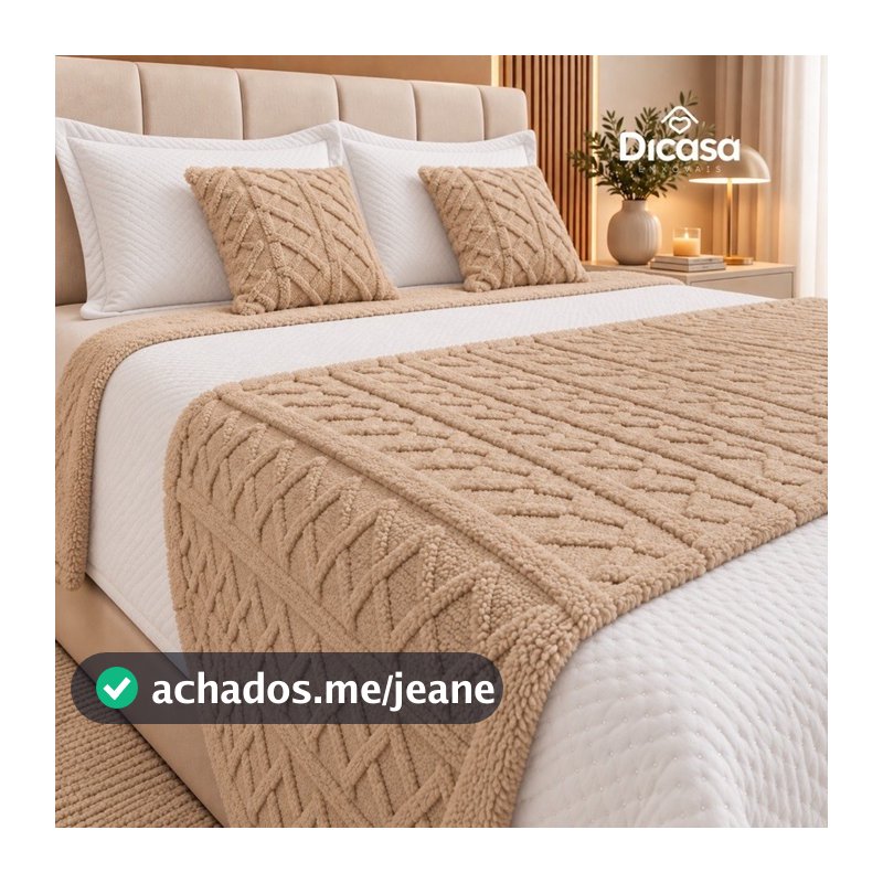 Kit Peseira Para Cama 3 Peças 2 Capas de Almofadas Decorativa Flannel Fofinho Macio Casal Queen King