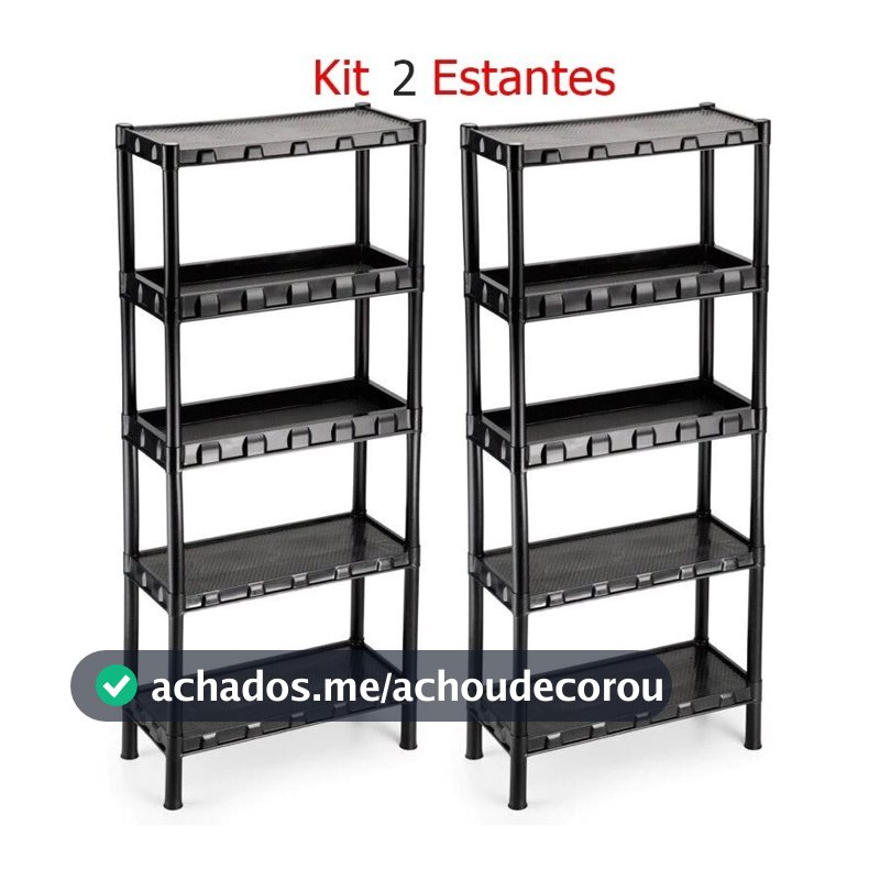 Kit com 2 Estante Organizadora Multiuso de 2 até 7 Prateleiras Cozinha Lavanderia Quarto