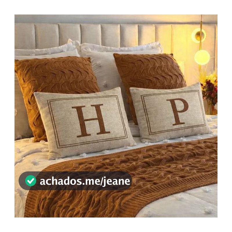 Almofadas Letras Iniciais em Linho Bege /Decoração Quarto