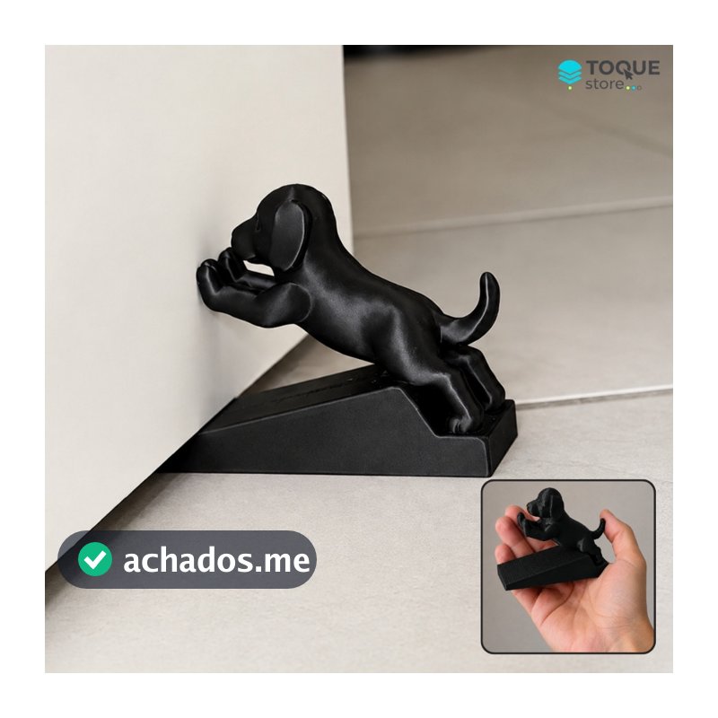 Trava Porta Cachorrinho - Decorativo Fixador Anti Batida | Charme | Segurança