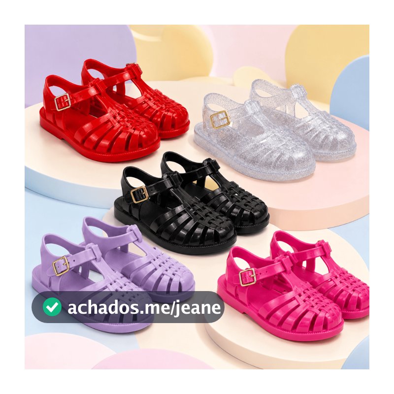 Sandália Menina Mini Melissa Infantil Leve Colorida Escola Passeio Estilosa Plástica Criança