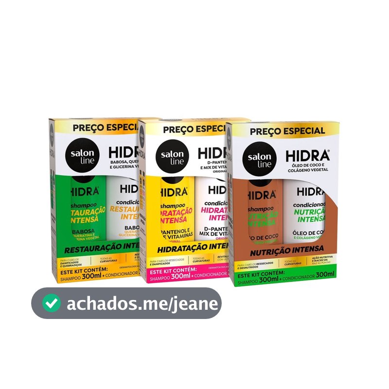 Cronograma Capilar Hidra Babosa, Original e Coco Salon Line
