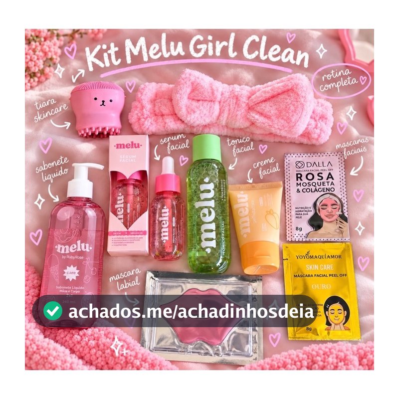 Kit Skincare 9 itens Feminino Completo Com Sabonete Líquido Mousse Micelar Tiara E Máscaras
