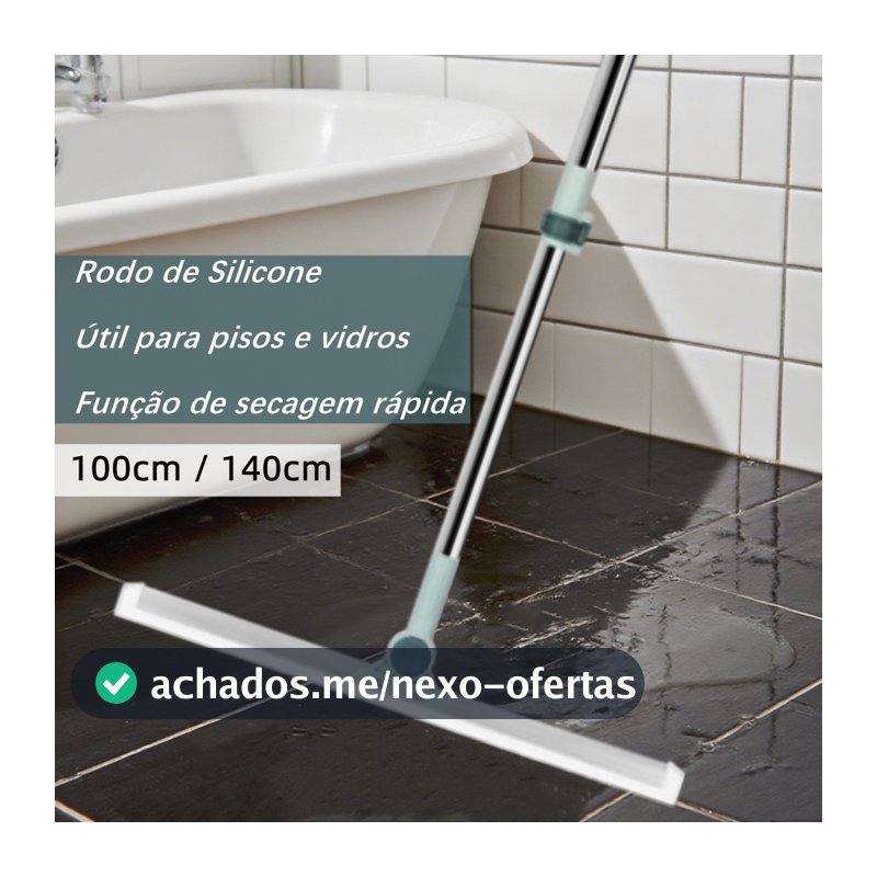 Vassoura Rodo Mágico Silicone – Limpeza Sem Esforço para Pisos e Vidros