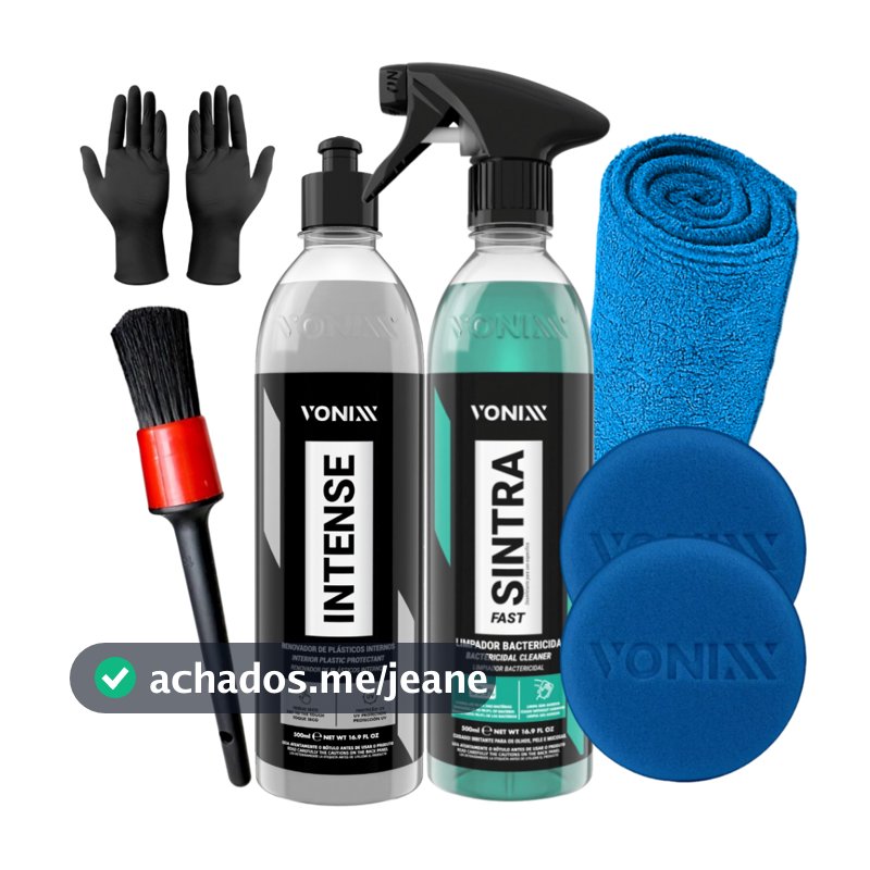 Limpador para Partes Internas Sintra Fast + Revitalizador de Painel Portas Intense 500ml Vonixx