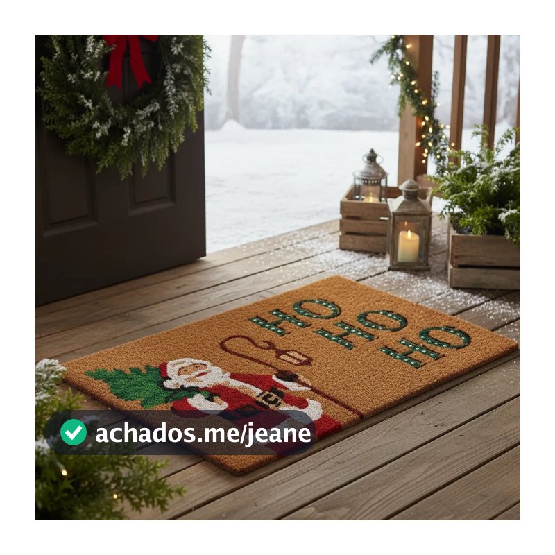 TAPETE  CAPACHO FIBRA NATURAL NATAL HOHOHO 40X60CM