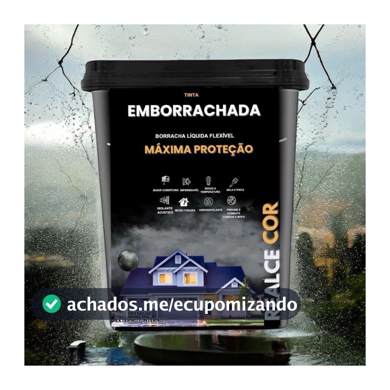 Tinta Acrílica Emborrachada Realcecor 18KG - Uso Interno/Externo Hidrorepelente Resistente Flexível