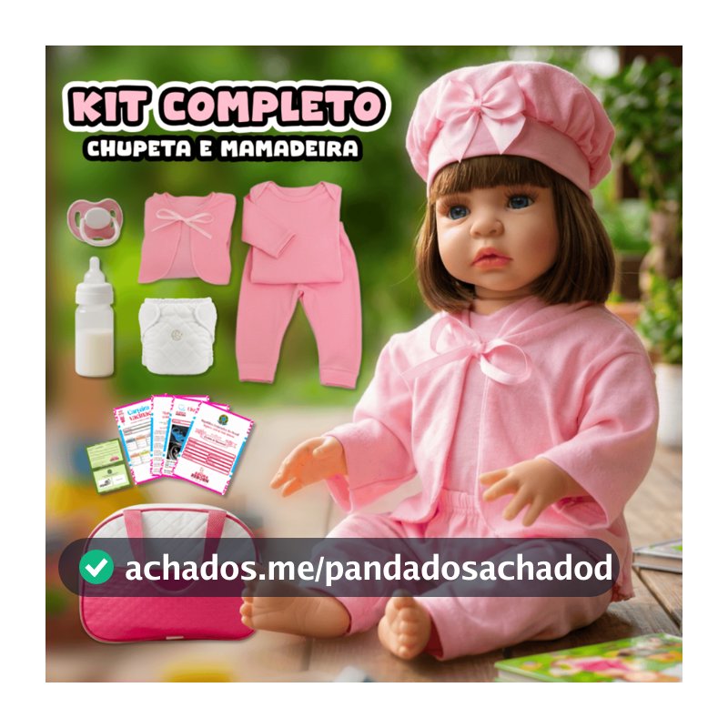 Bebê Reborn Realista Boneca Silicone Pode dar Banho Com Bolsa de Maternidade
