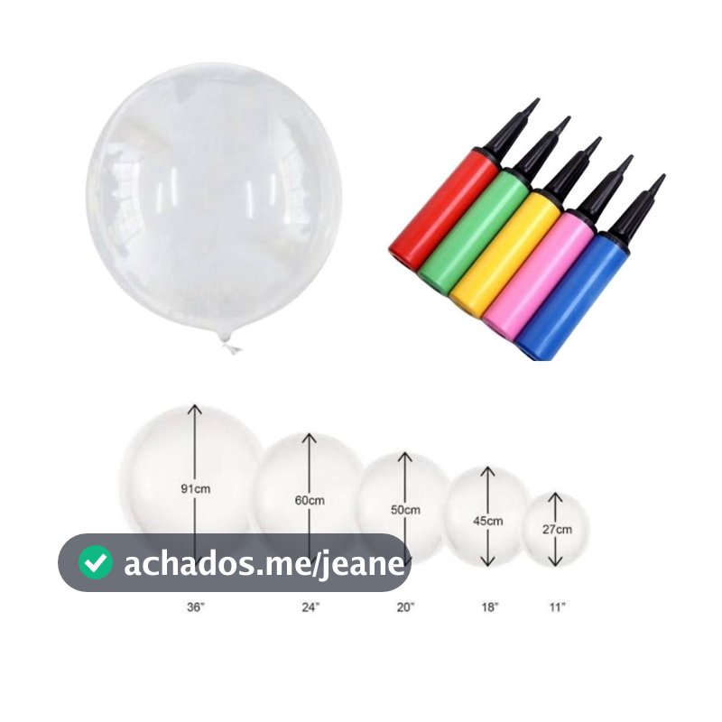 Bubble 5" 10" 18" 24" 36" Polegadas (Acompanha Bomba Inflar)