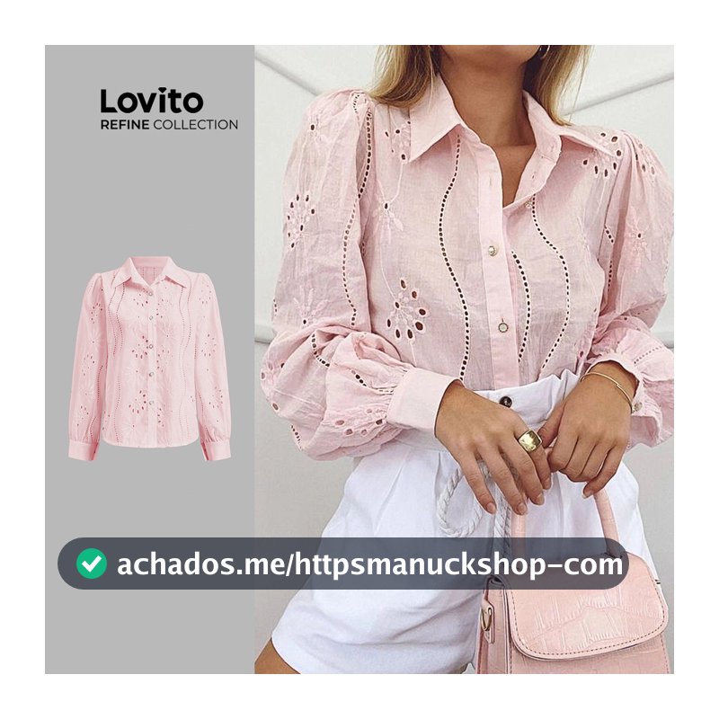 Lovito x Glenda (Refine by Lovito) Férias Blusa com recorte liso para mulheres LR7LD021