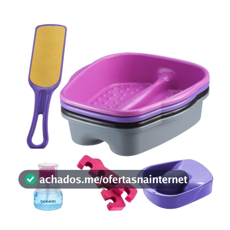 Kit Manicure Pedicure Completo Tigela mão + Bacia Pés + Lixa + Separador E Porta acetona Dompel