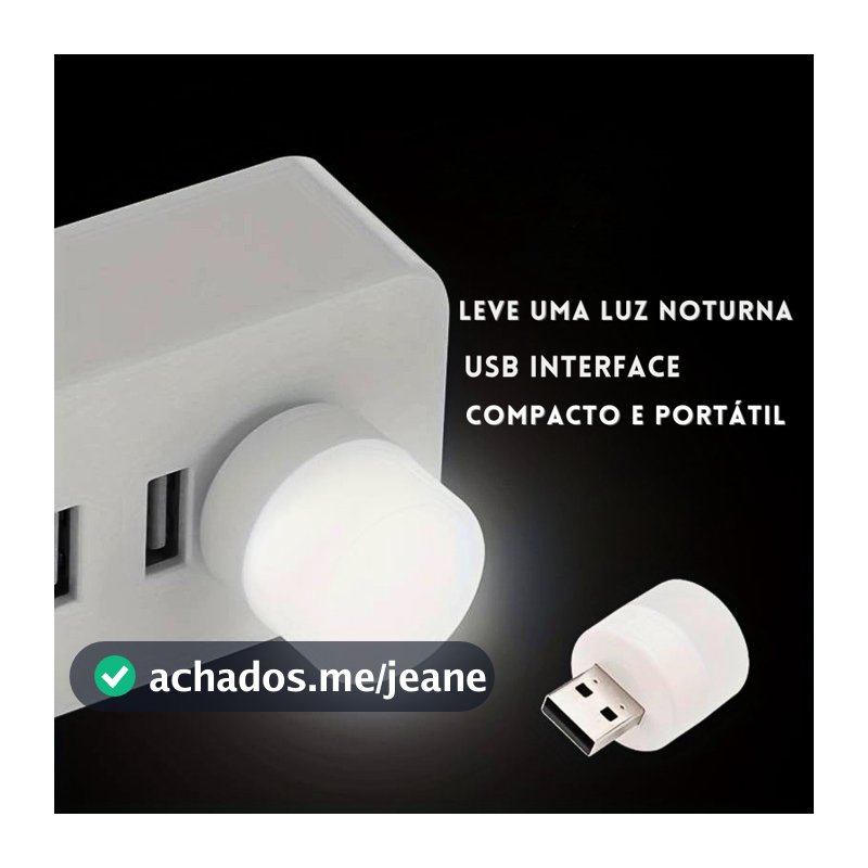 KIT 15 Mini Luminárias Abajur Lâmpada USB Portátil Ideal para Leitura