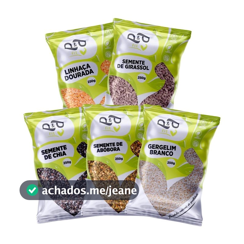 Combo Semente Chia Girassol Linhaça Abobora e Gergelim - P&P