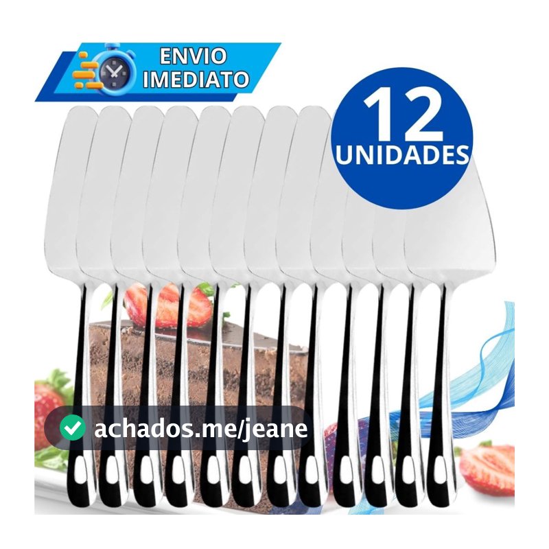 KIT 2/12 Unid Espátula Reta de Bolo GRANDE Resistente Para Pudim Doce Aço Inox Para Casa Cozinha Restaurante Doceria