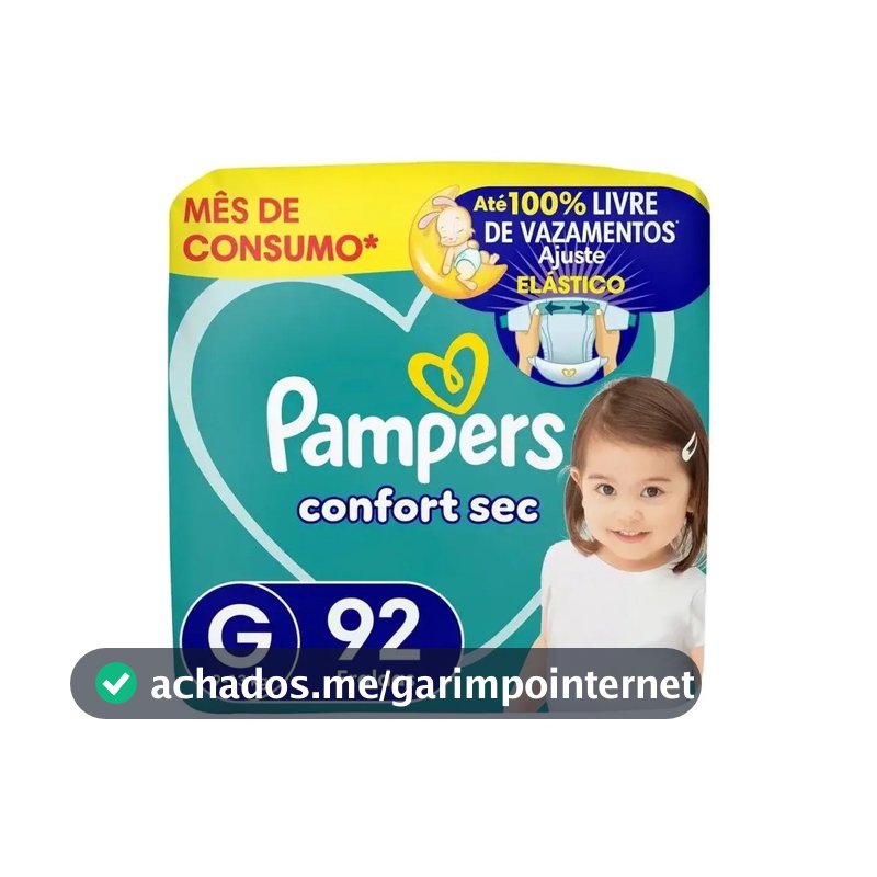 Fralda Pampers Confort Sec G 92 Unidades