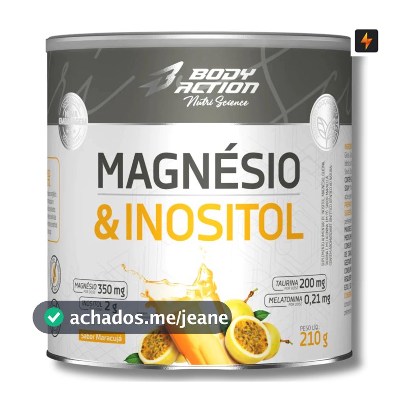 Magnésio e Inositol 210g Melatonina 0,21mg Body Action - Original