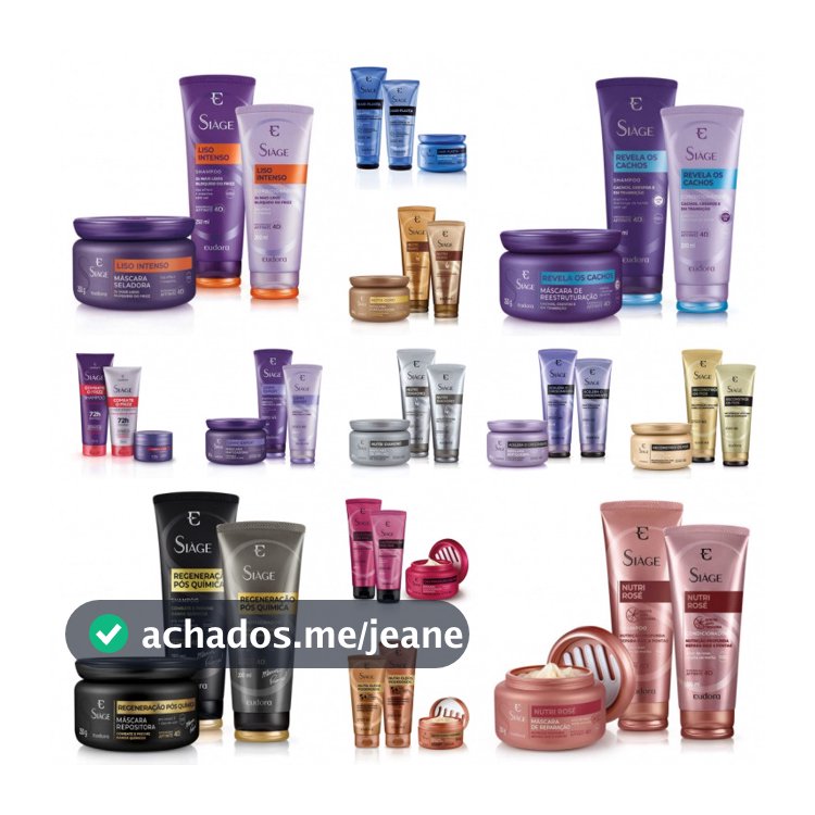 Kit Combo Cronograma Capilar Shampoo/condicionador/mascara Linha Siage Eudora - A Escolher