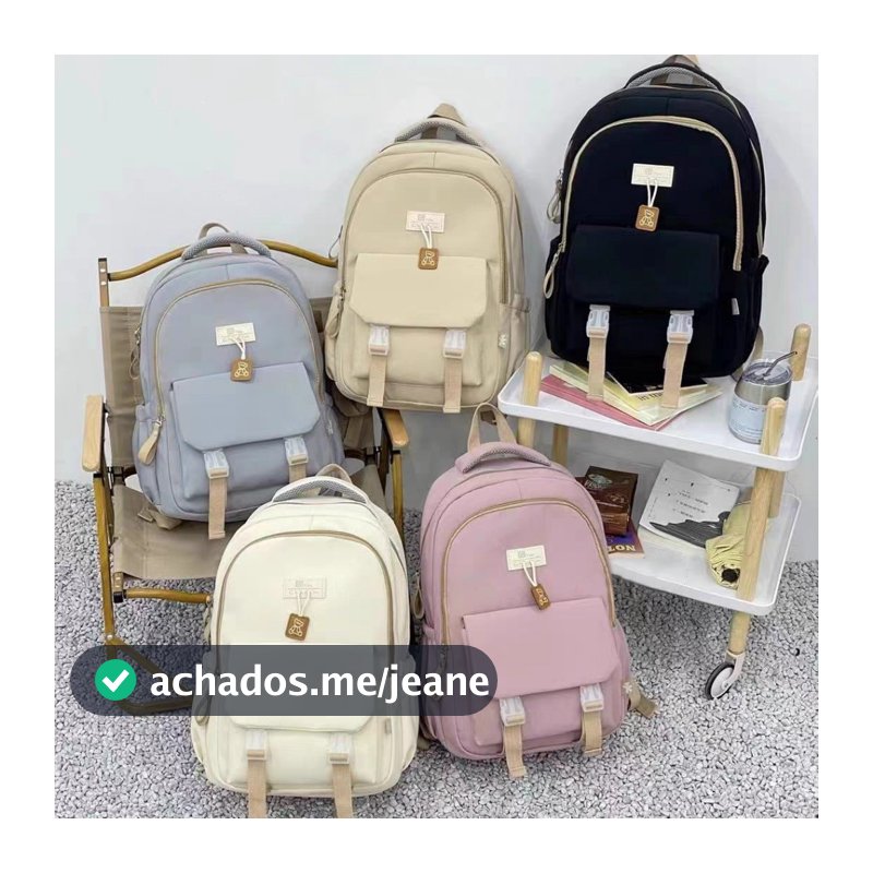 Mochila Reforçada Casal Feminina Escolar Grande Capacidade Mochila De Coreana Promocao