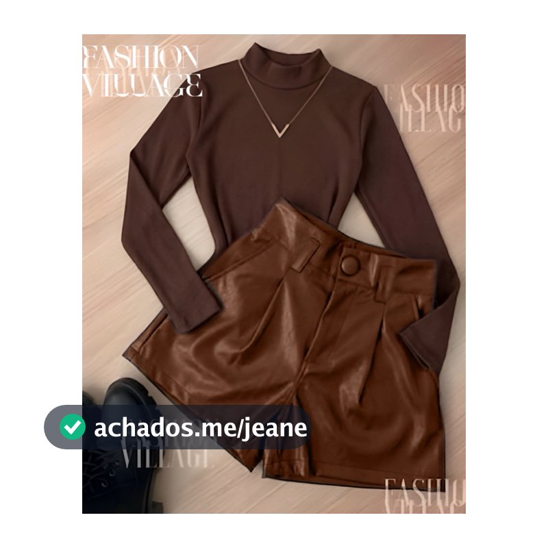 Conjunto2 UM body Manga Longa Suplex + SHORT Marrom Courinho São João Moda Blogueira 2027
