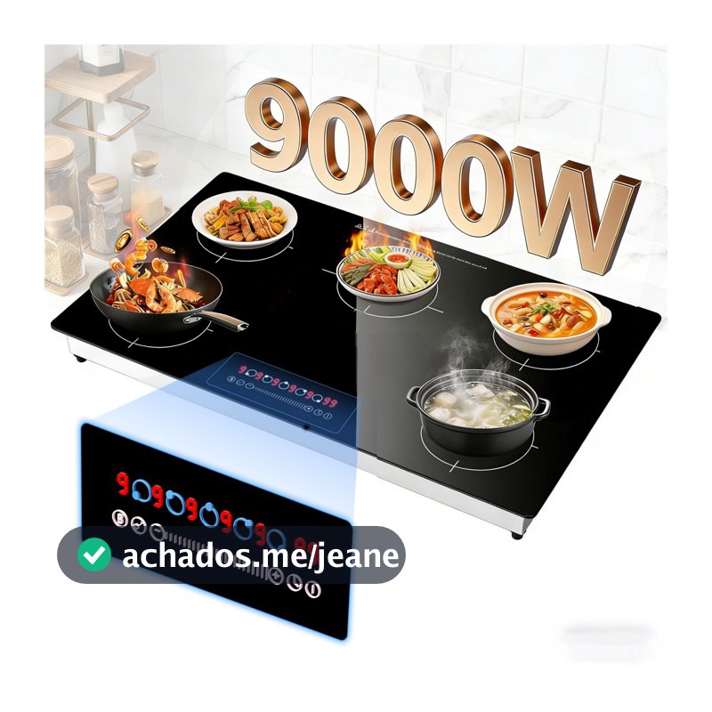 Cooktop Indução 5 Bocas embutir 127V/220V Painel Touch Mesa Vitrocerâmica 9000W-Fogão de indução 32inch